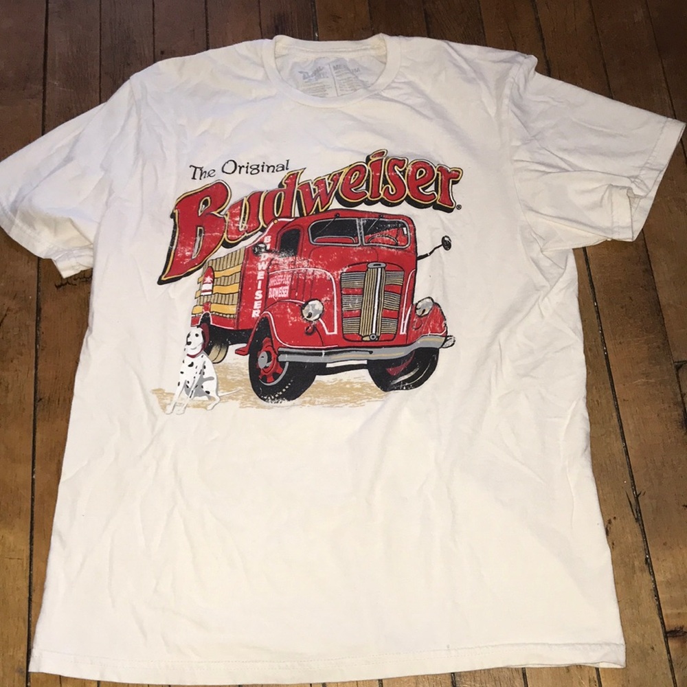 Budweiser White Tee with Red‎ Graphic